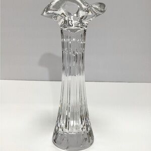 Waterford Crystal Ballet Ruffled8”tall candlestick#142252,weighty leaded crystal